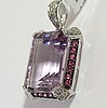 Amethyst, Pink Sapphire & Diamond Pendant