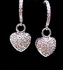 Pave Diamond Heart Huggies