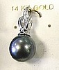 Tahitian Pearl Pendant - charcoal