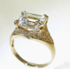 Emerald cut CZ ring with pave czs