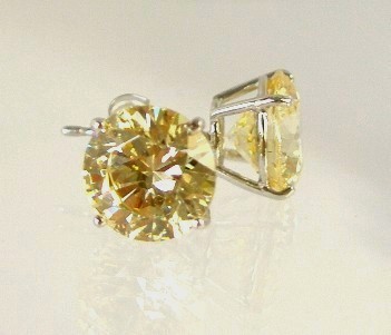 Yellow CZ Round Studs